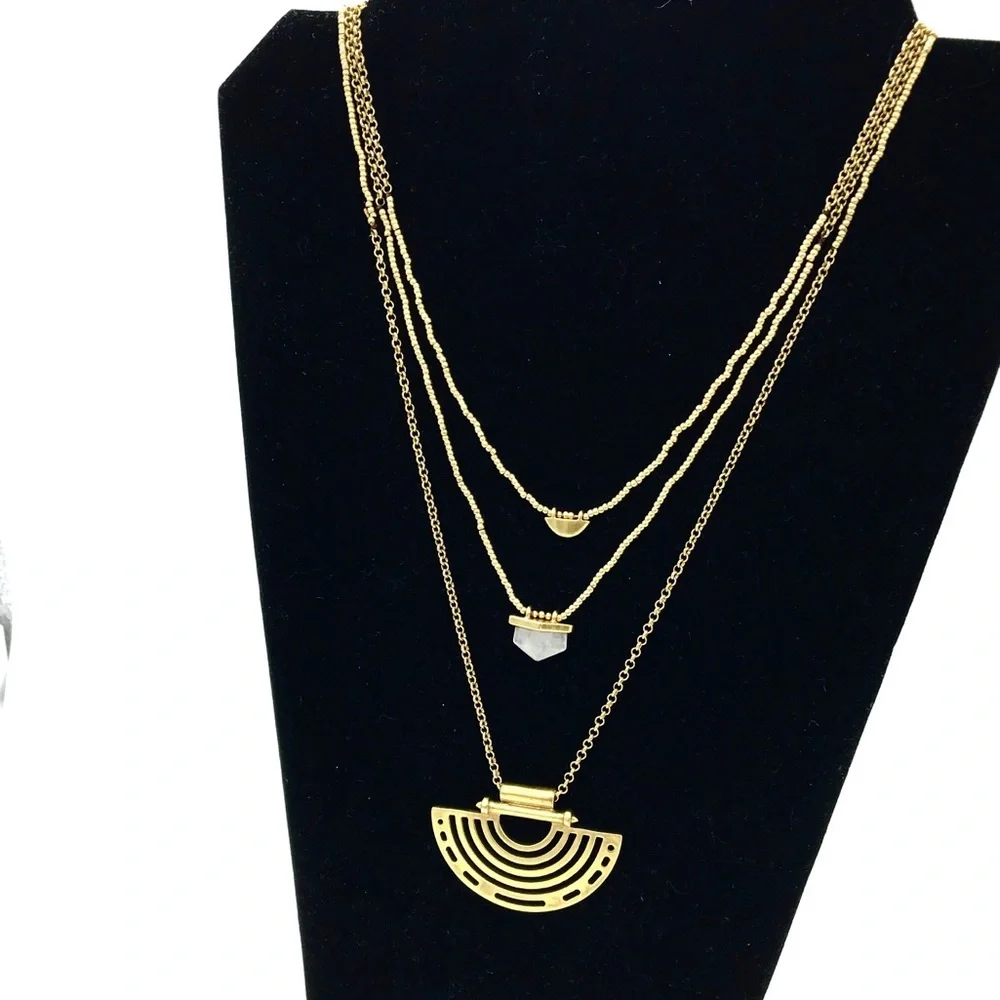 NWT LUCKY $39 Antique Gold w/semi precious accents